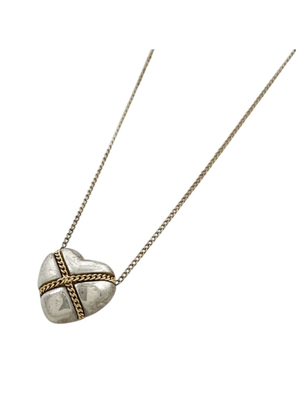 Tiffany & Co Necklace Chain Cross Heart 925 Sterling Silver